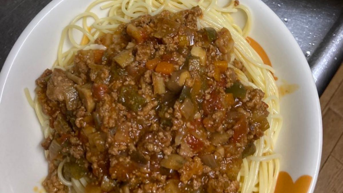 ミートソーススパゲティ完成図